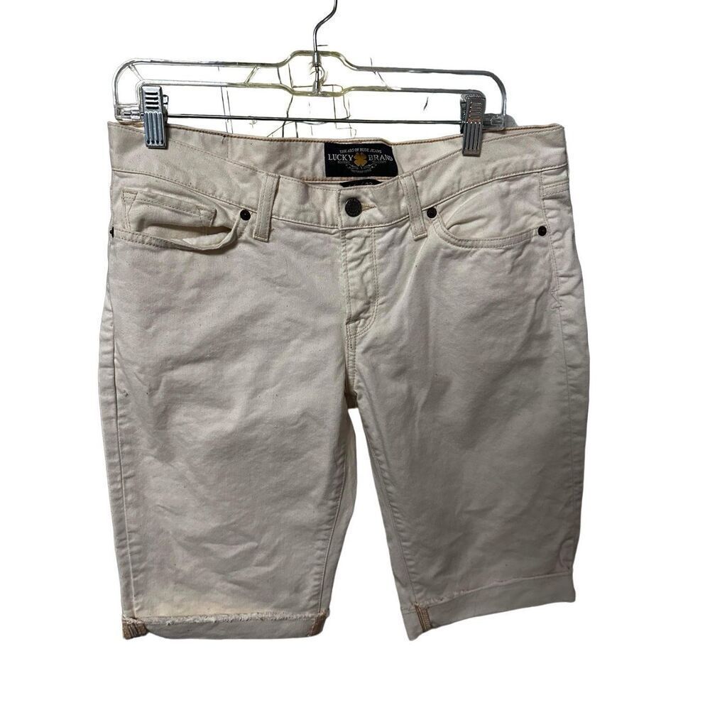 Women’s Lucky Brand White Cream Jean Shorts Size 14/32￼